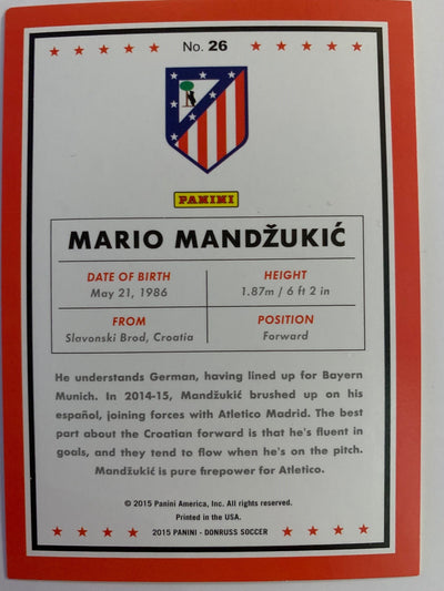 MARIO MANDZUKIC - ATLETICO MADRID - PANINI DONDRUSS - PRESS PROOF #99