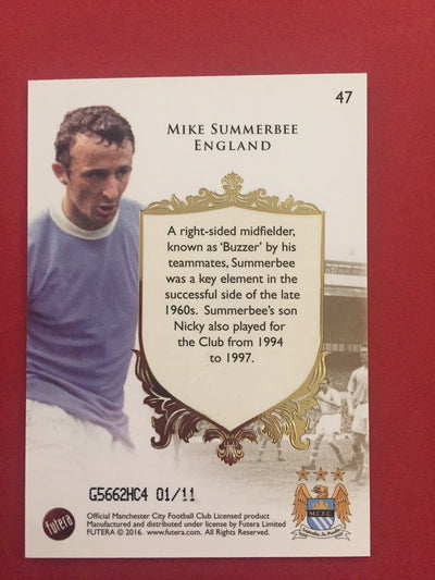 000. SILVER 047. MIKE SUMMERBEE - MANCHESTER CITY -  FUTERA "THE GREATS" 2016 #11