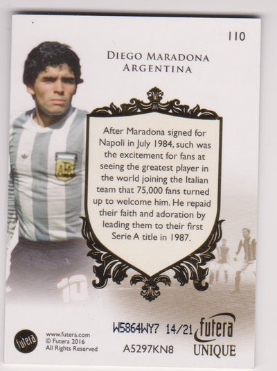 110. DIEGO MARADONA - ARGENTINA - THE GREATS - SILVER #21