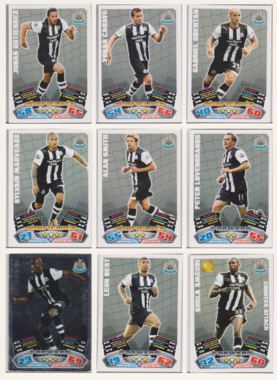 000. NEWCASTLE UNITED - KOMPLETT SETT MED TOPPS MATCH ATTAX PREMIER LEAGUE 2011/12