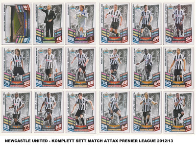 000. NEWCASTLE UNITED - KOMPLETT SETT MED TOPPS MATCH ATTAX PREMIER LEAGUE 2012/13