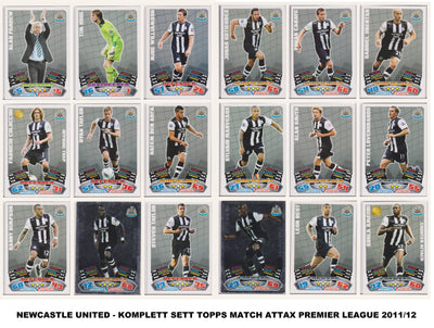 000. NEWCASTLE UNITED - KOMPLETT SETT MED TOPPS MATCH ATTAX PREMIER LEAGUE 2011/12