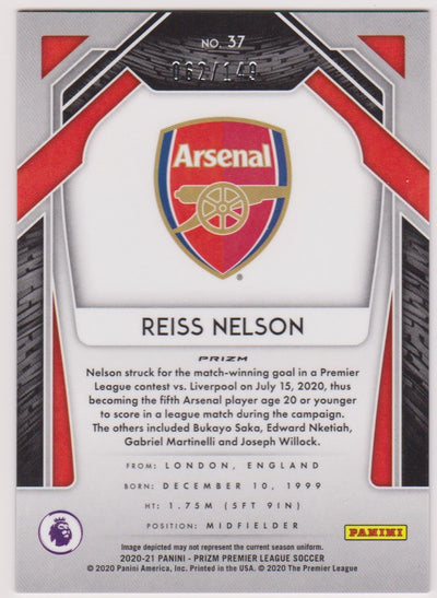 #149. RED PRIZM - 037. REISS NELSON - ARSENAL - CARD 62 OF 149