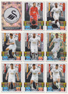 000. SWANSEA CITY - KOMPLETT SETT MED TOPPS MATCH ATTAX PREMIER LEAGUE 2015/16