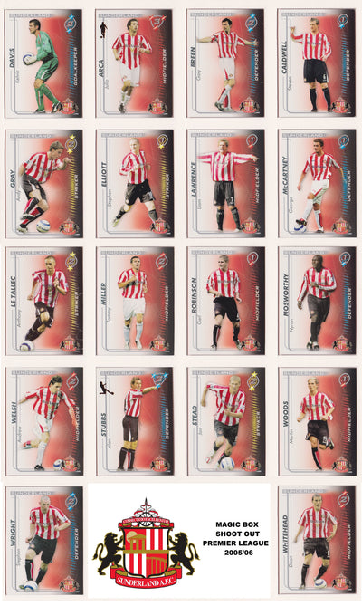 000. SUNDERLAND - KOMPLETT SETT MED SHOOT OUT PREMIER LEAGUE 2005/06