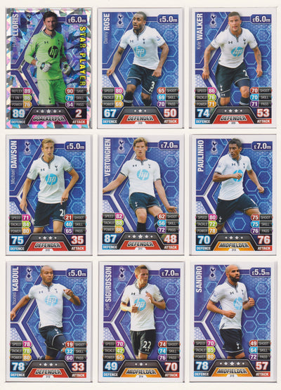 000. TOTTENHAM HOTSPUR - KOMPLETT SETT MED TOPPS MATCH ATTAX PREMIER LEAGUE 2013/14