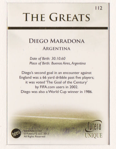 112. DIEGO MARADONA - ARGENTINA - THE GREATS
