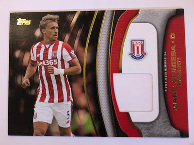 MARC MUNIESA - STOKE CITY - TOPPS PREMIER GOLD 2015 - FOOTBALL FIBER CARD RELIC