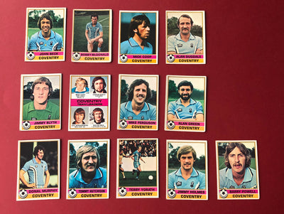 000. COVENRTY - KOMPLETT SETT MED FOTBALLKORT FRA TOPPS 1977/78