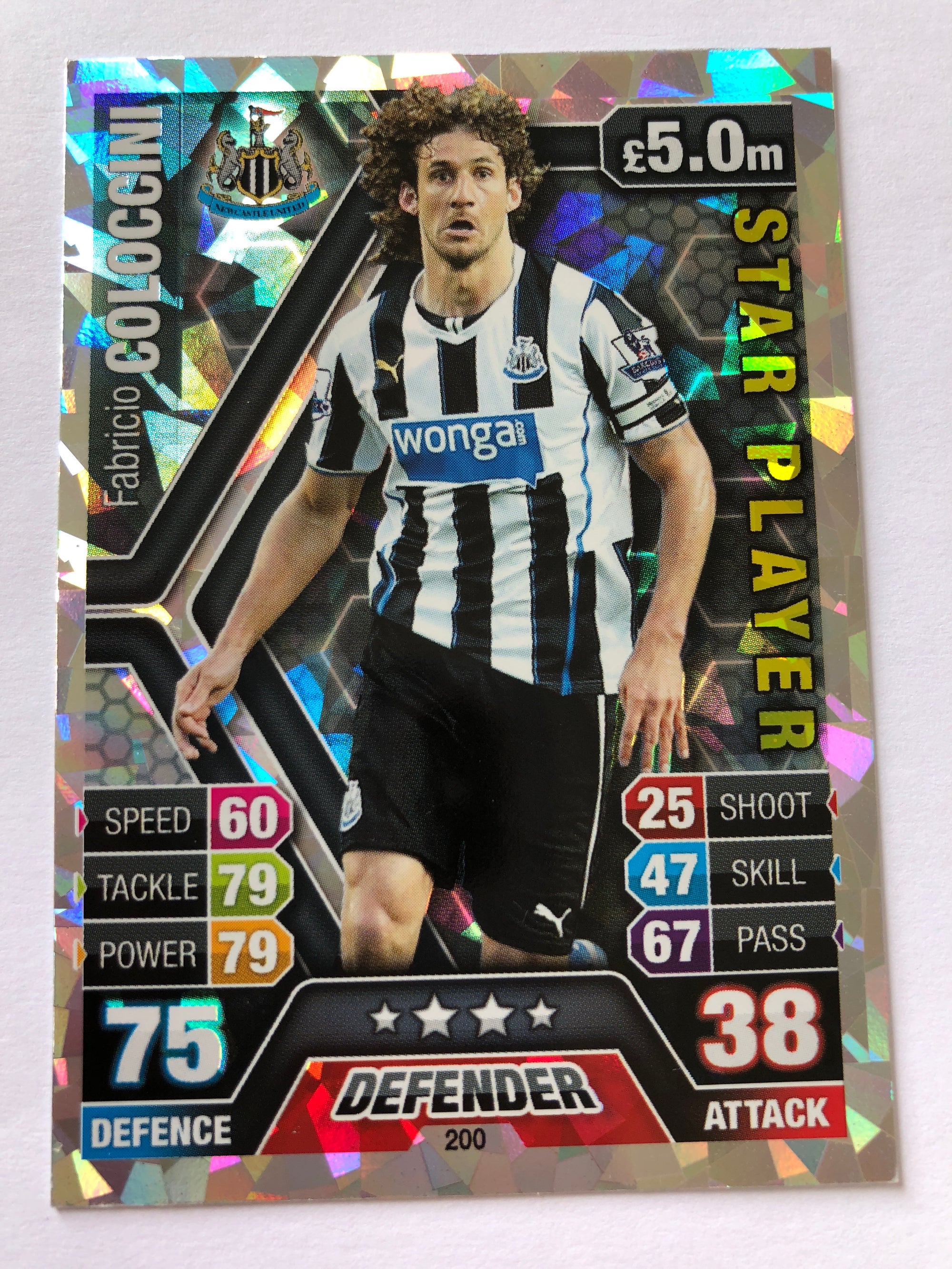 200. FABRICIO COLOCCINI - NEWCASTLE UNITED - STARPLAYER - Sportmemos