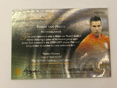 ROBIN VAN PERSIE - NEDERLAND - GAME USED MEMORABILIA 2016 #105