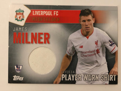 JAMES MILNER - LIVERPOOL - TOPPS PREMIER CLUB 2015 - FOOTBALL FIBER CLUB RELIC #265