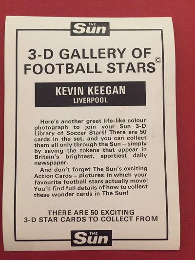 KEVIN KEEGAN  - THE SUN - 3D GALLERY - 1972